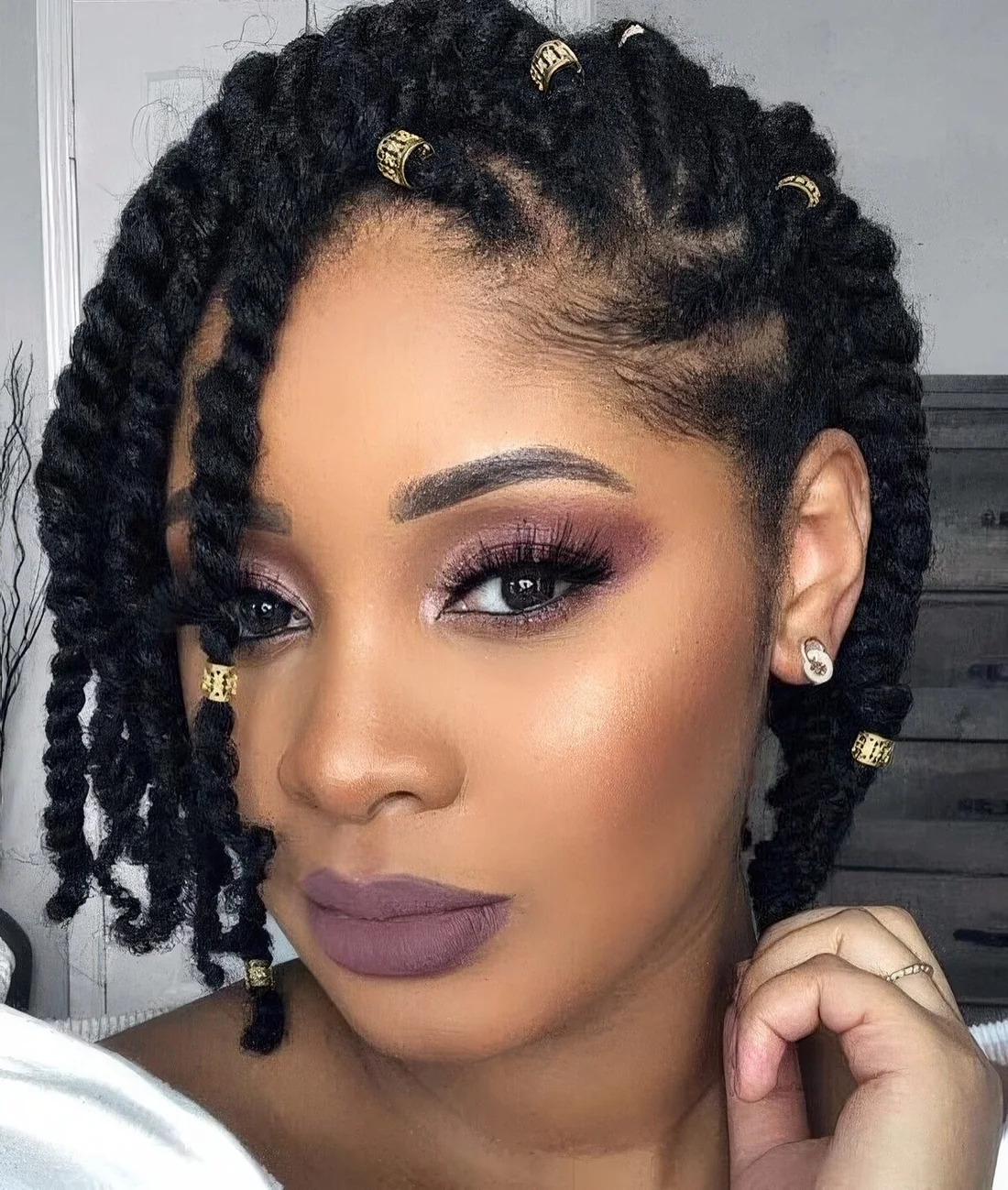 Photo showing two strand twists hairstyle, with the hairstyle clearly visible.