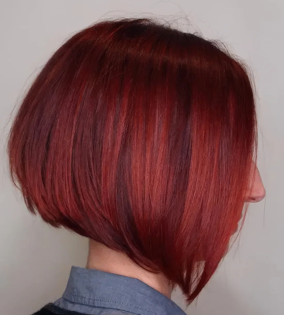 Photo showing red bob hairstyle idea, with the hairstyle clearly visible.