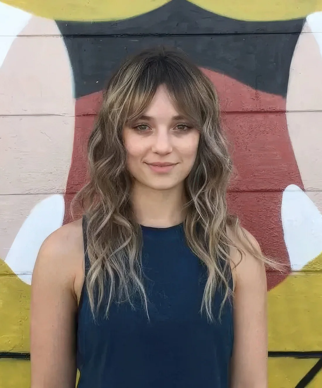 Curtain Bangs Hairstyle with Bardot Bangs.