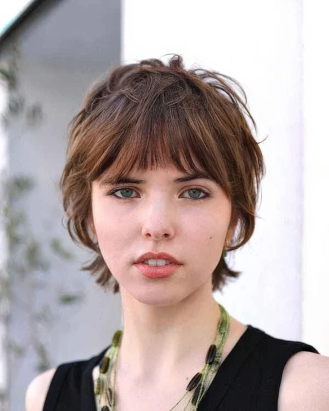 Photo showing shaggy bixie with fringe, with the hairstyle clearly visible.