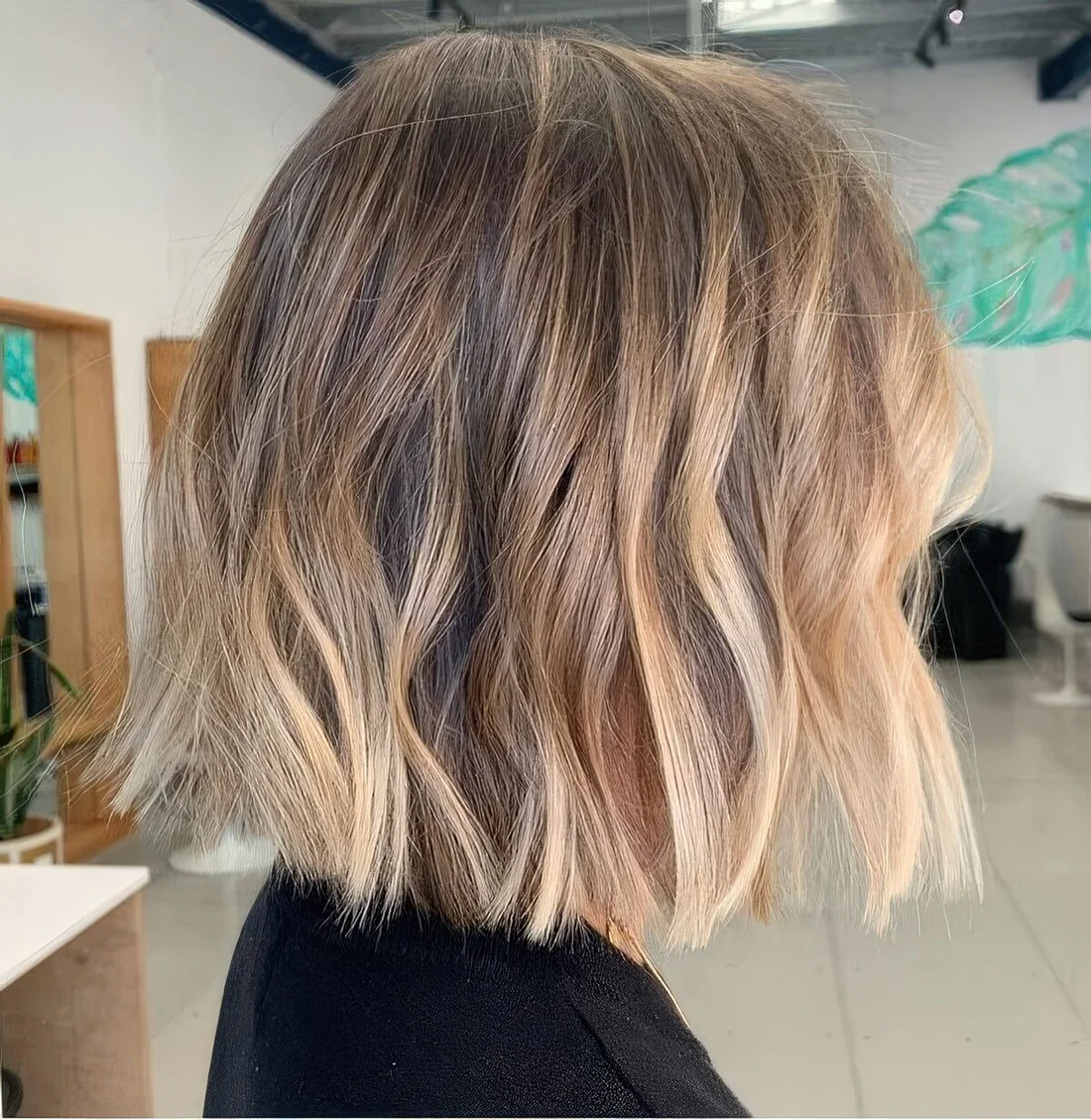 Photo showing blunt bob hairstyle, with the hairstyle clearly visible.