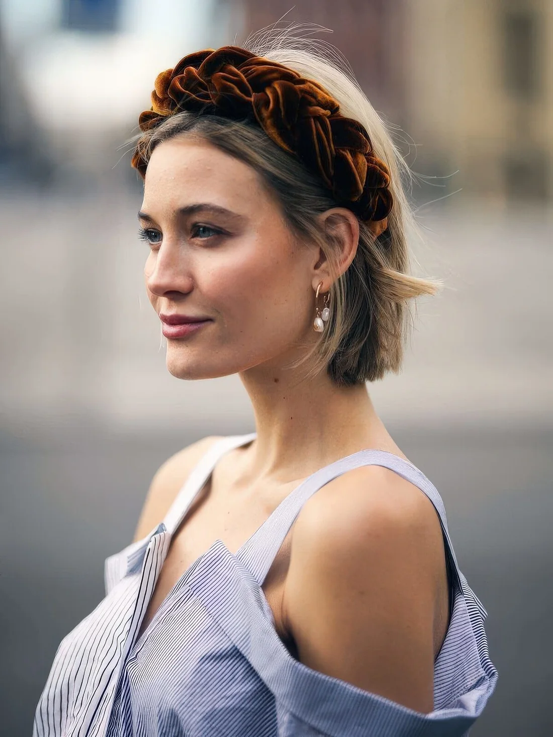 Photo showing braided headband, with the hairstyle clearly visible.