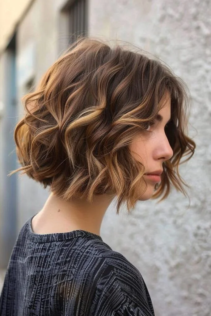 Photo showing brunette with gold blonde, with the hairstyle clearly visible.