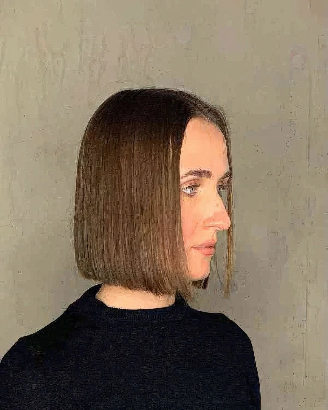 Photo showing box bob, with the hairstyle clearly visible.