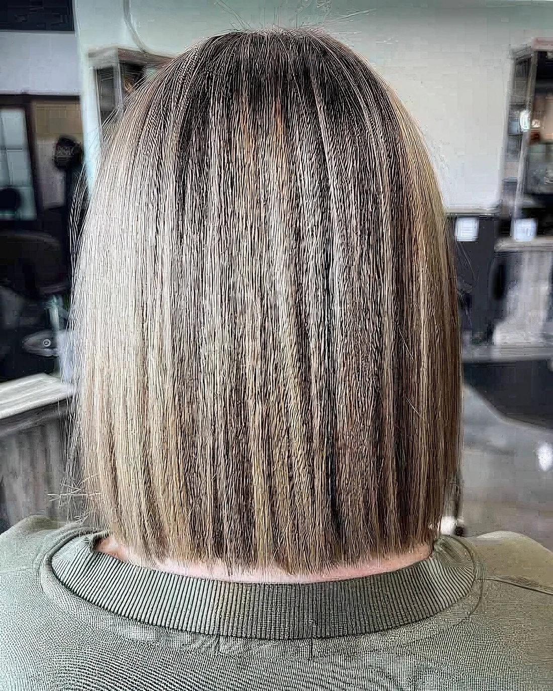 Photo showing box haircut, with the hairstyle clearly visible.