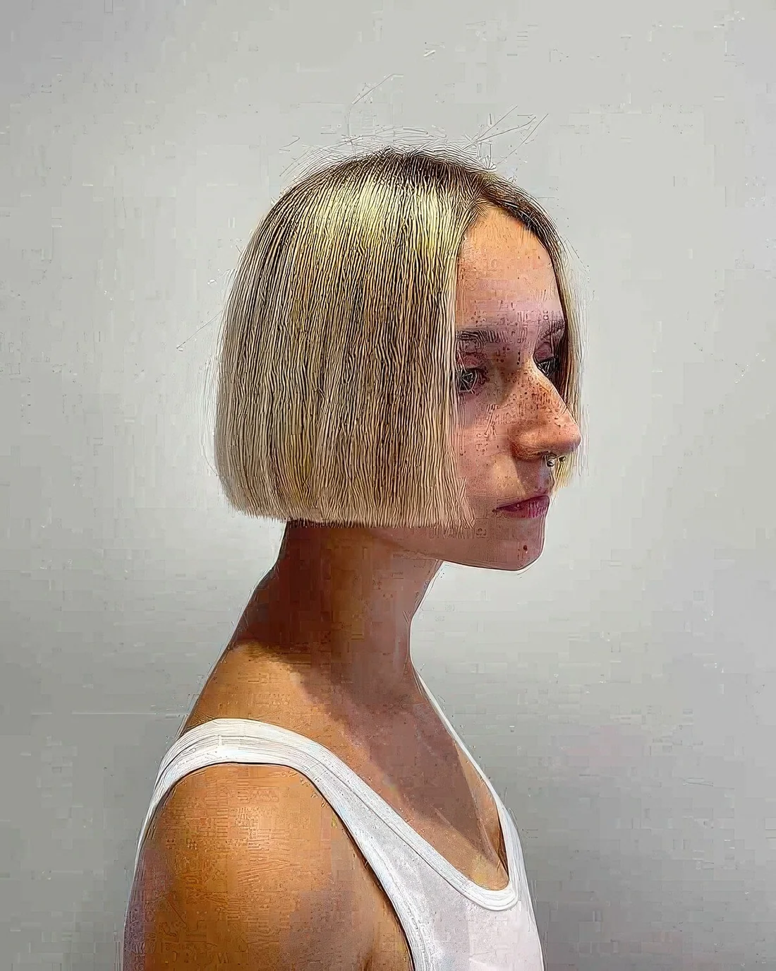 Photo showing french bob hairstyle, with the hairstyle clearly visible.
