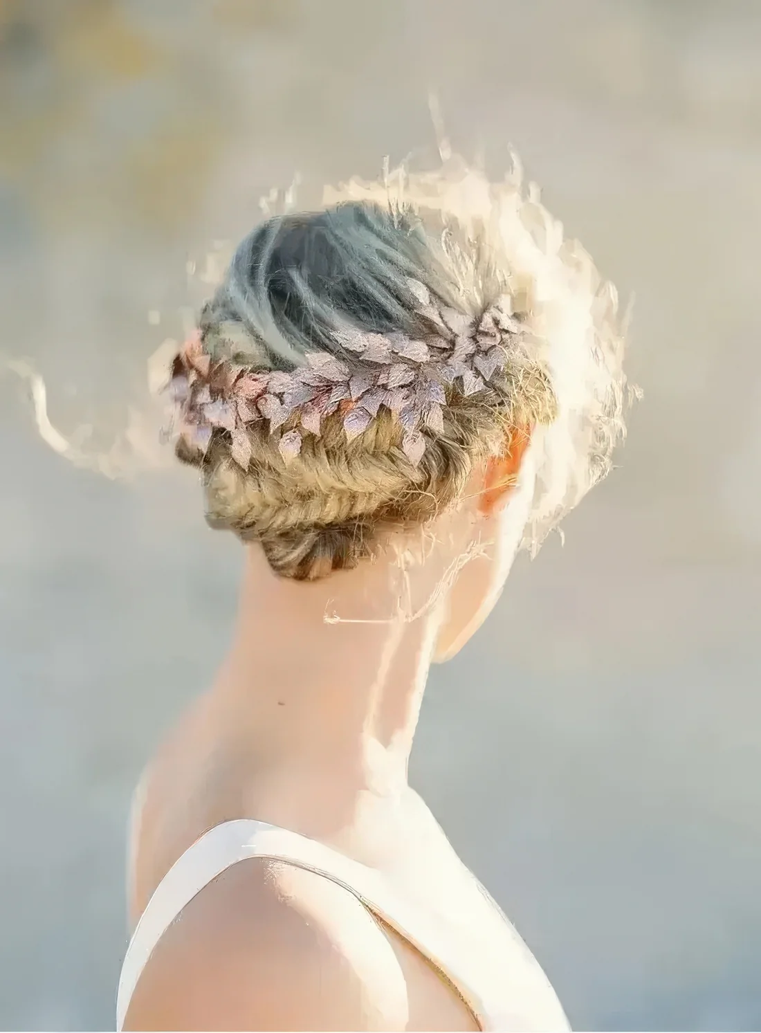 Photo showing hairstyle with a fishtail, with the hairstyle clearly visible.