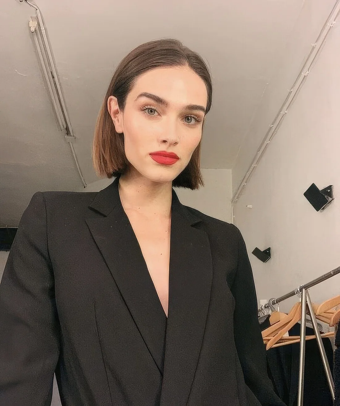 Sleek Italian bob with a smooth finish.