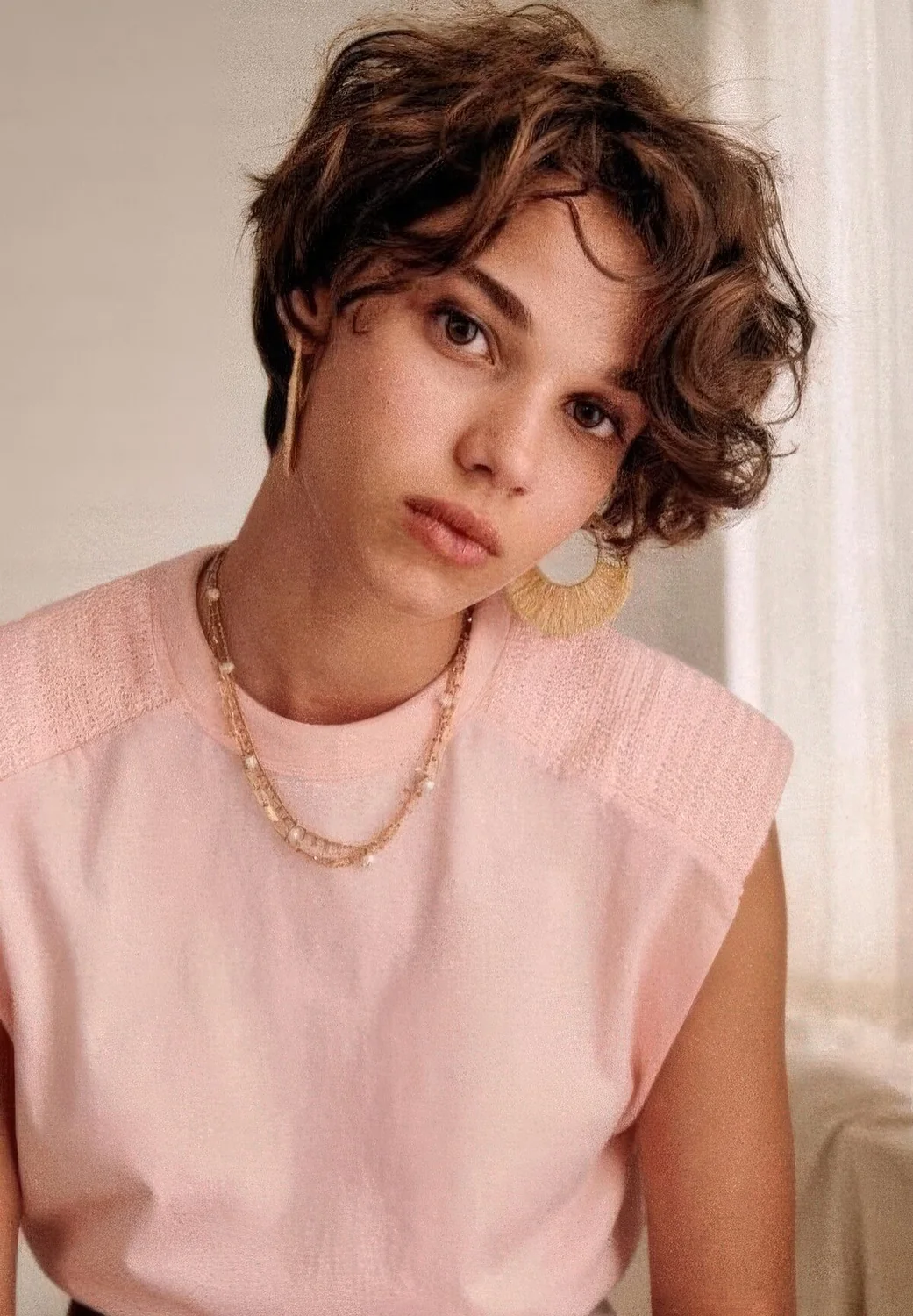 Bixie haircut styles with waves and curls.