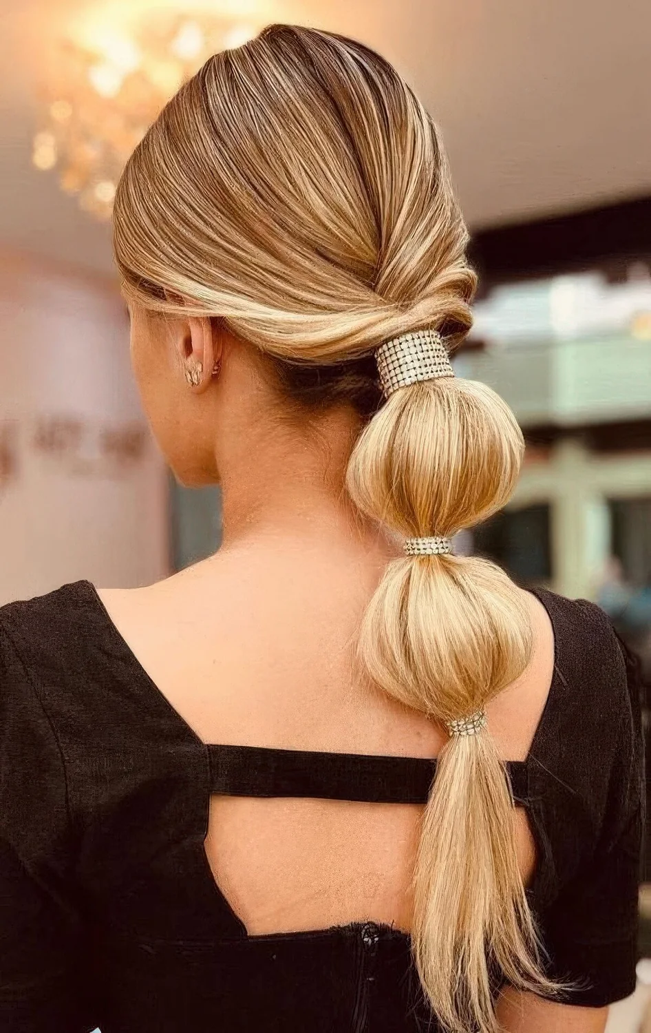 Glam hairstyle with a creative braid.
