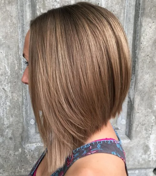 neck straight honey bob shown as a choppy bob hairstyles for fine hair idea
