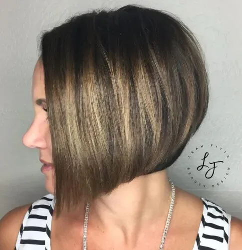 neck straight honey bob shown as a choppy bob hairstyles for fine hair idea, featuring glossy finish