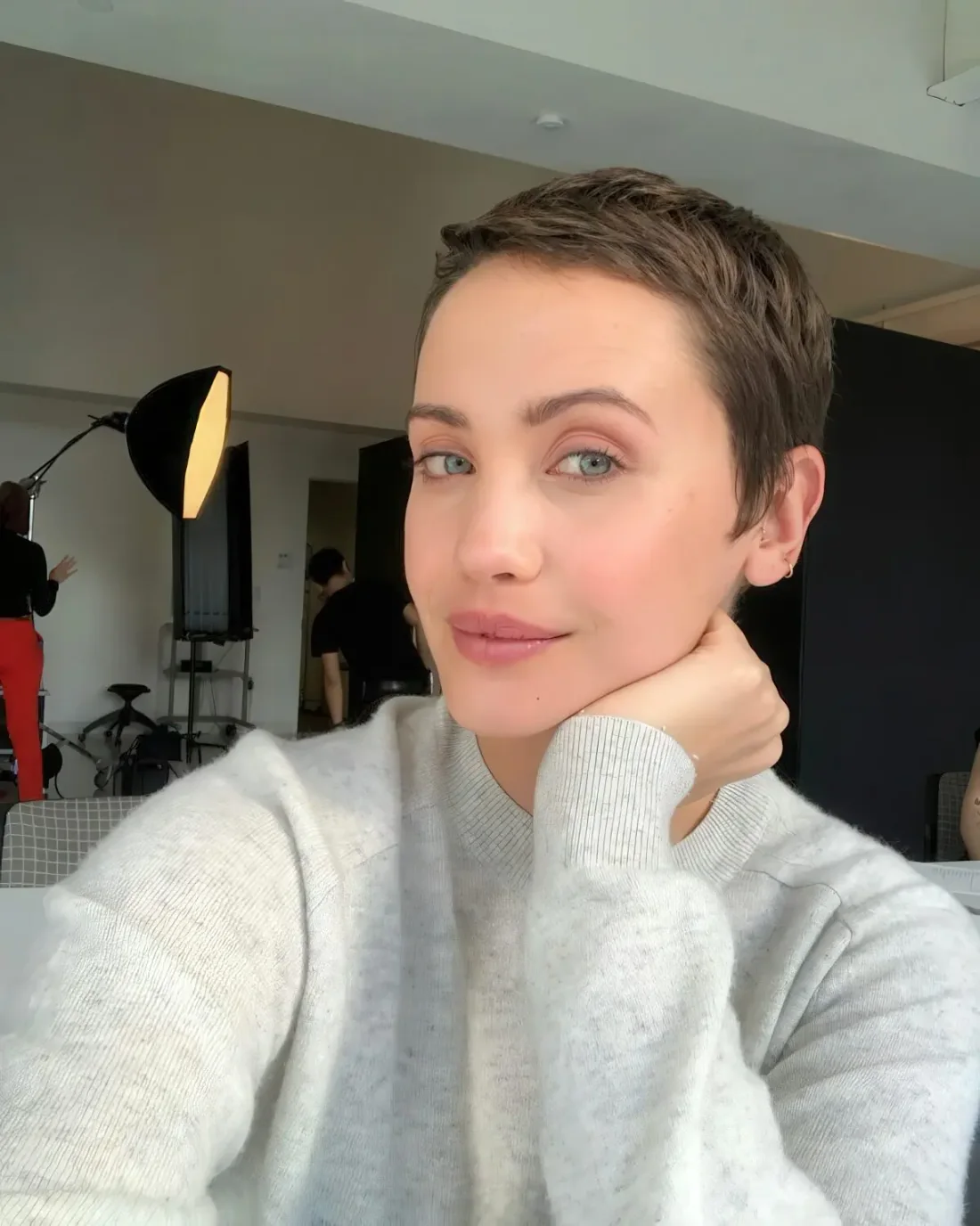 Photo showing short pixie, with the hairstyle clearly visible.