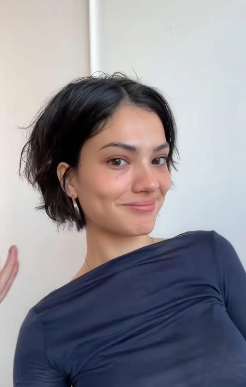 Photo showing black micro bob, with the hairstyle clearly visible.