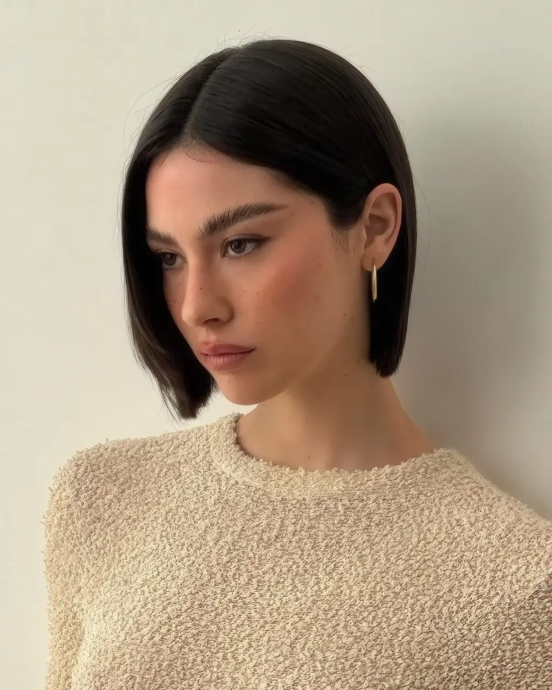 Photo showing straight chin bob, with the hairstyle clearly visible.