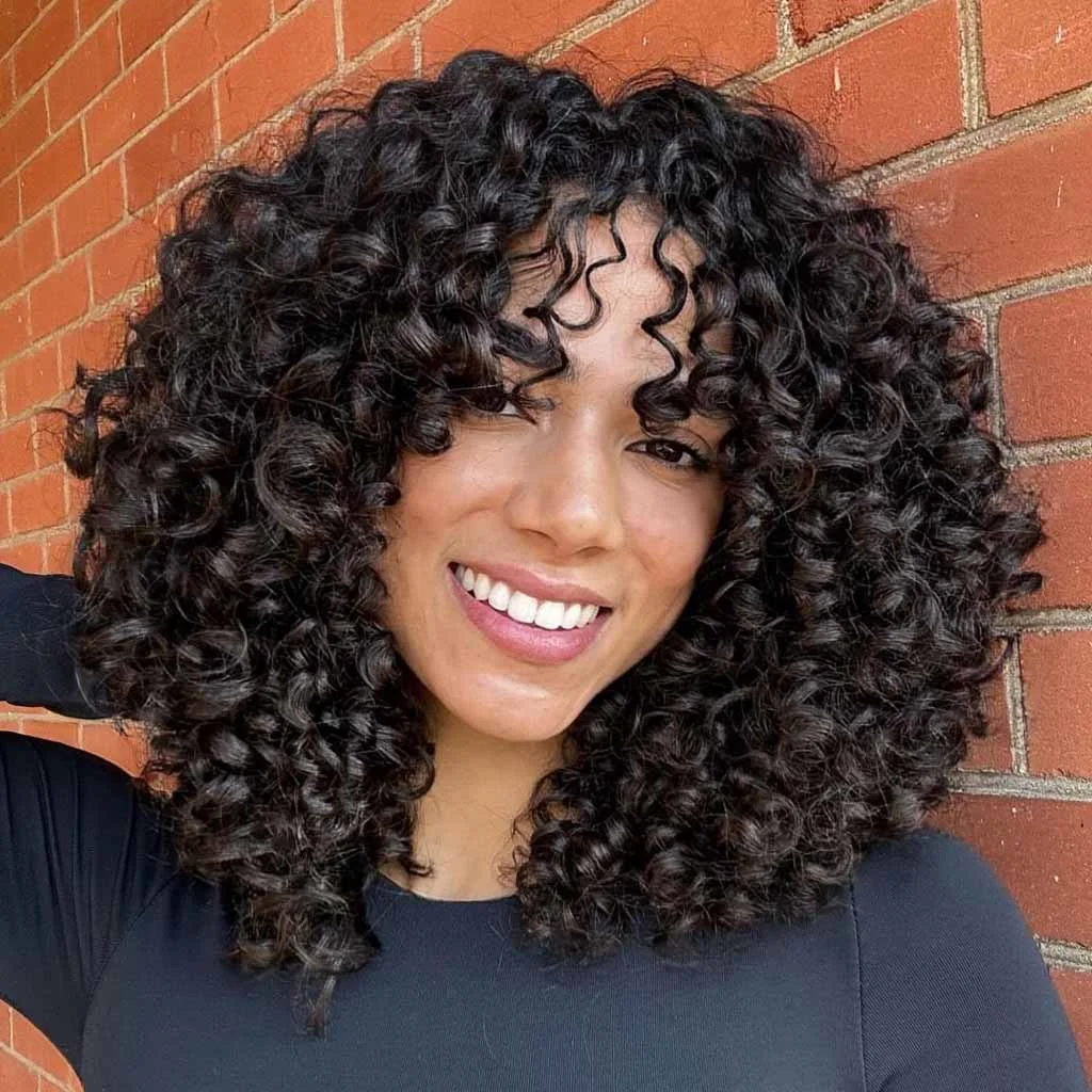 shoulder curly chestnut curly style shown as a curly hairstyles ideas idea, featuring shoulder outline