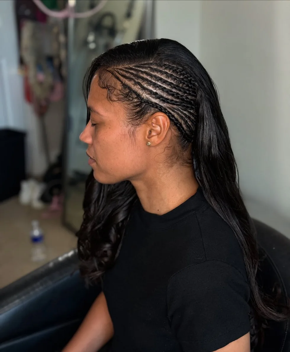chest braids black cassie braids shown as a easy sidebraid hairstyles idea, featuring chest outline