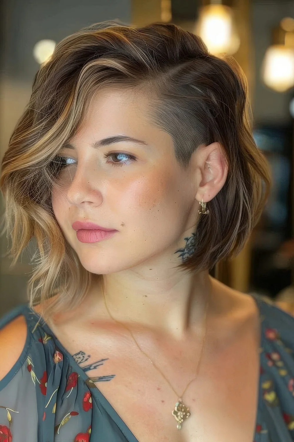 Photo showing layered bob with a soft undercut, with the hairstyle clearly visible.