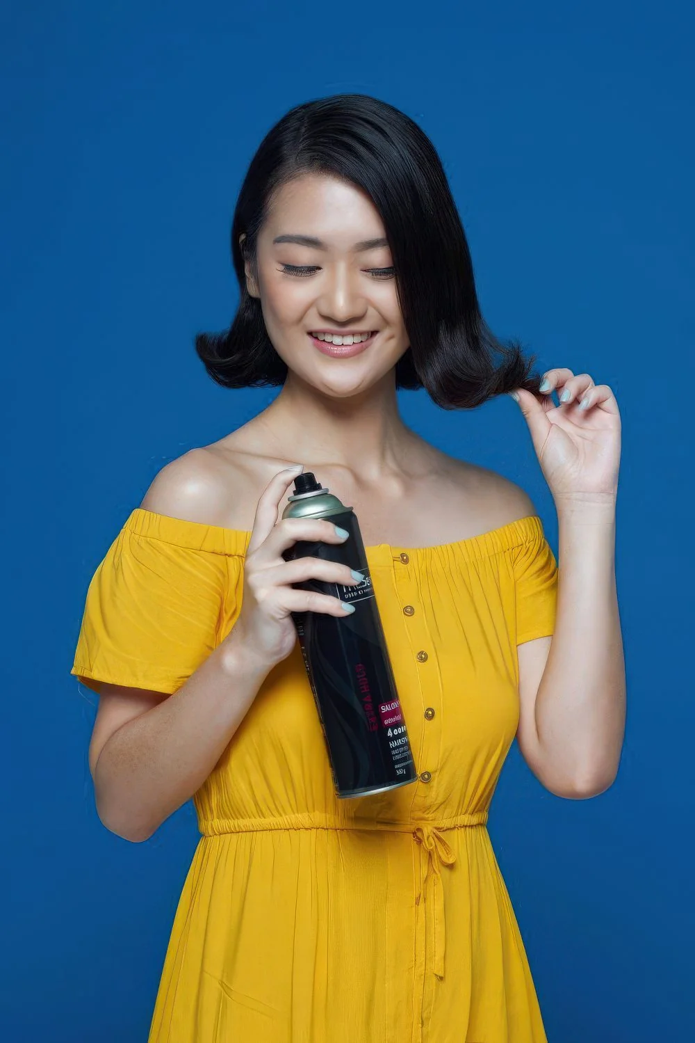Photo showing party hairstyle, with the hairstyle clearly visible.