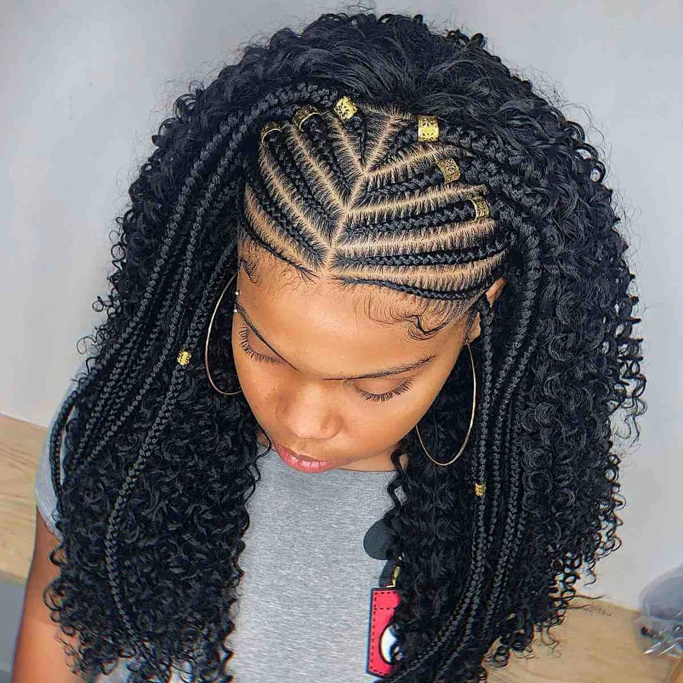 waist braids black knotless shown as a fulani braids idea