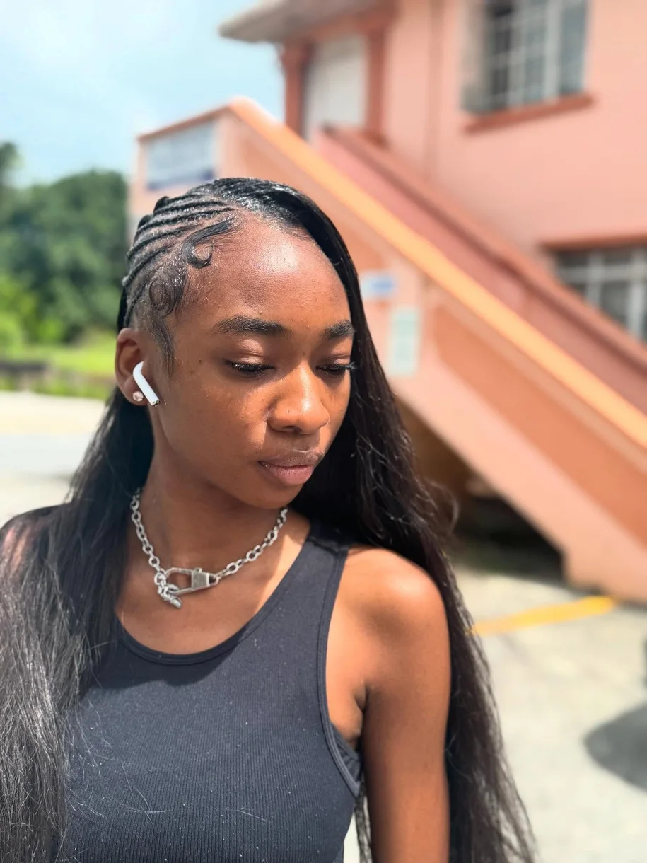 chest braids black cassie braids shown as a fulani braids idea, featuring medium layering