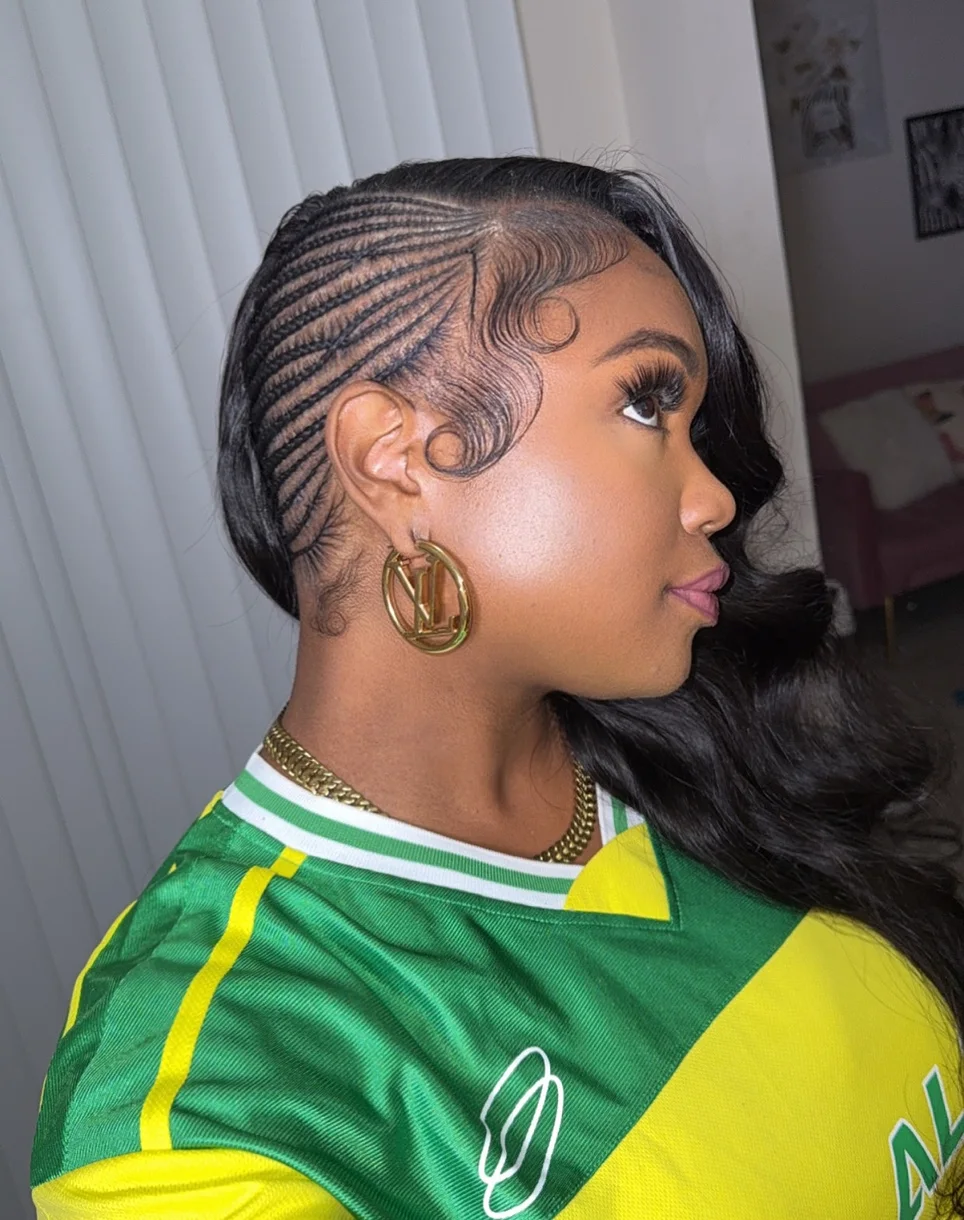 chest braids black cassie braids shown as a fulani braids idea, featuring side part