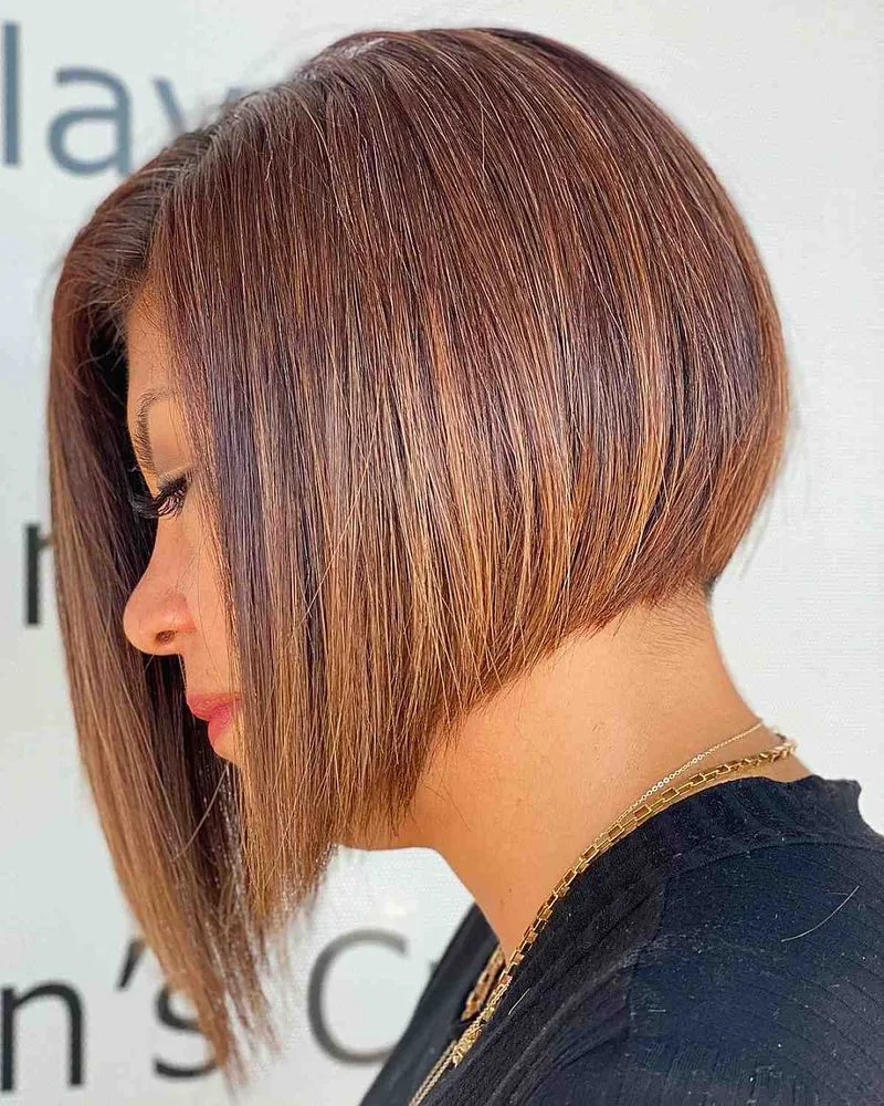 chin straight caramel bob shown as a haircuts for thin fine hair idea