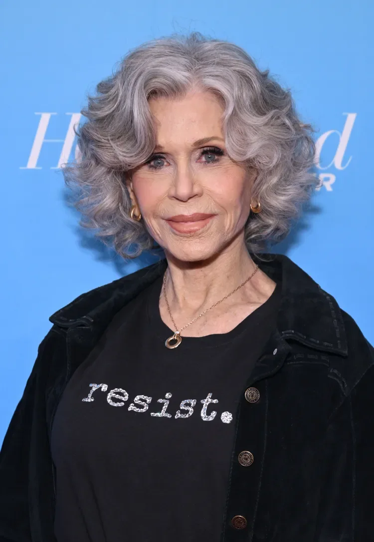 neck curly gray curly style shown as a layered bob haircuts for women over 60 idea