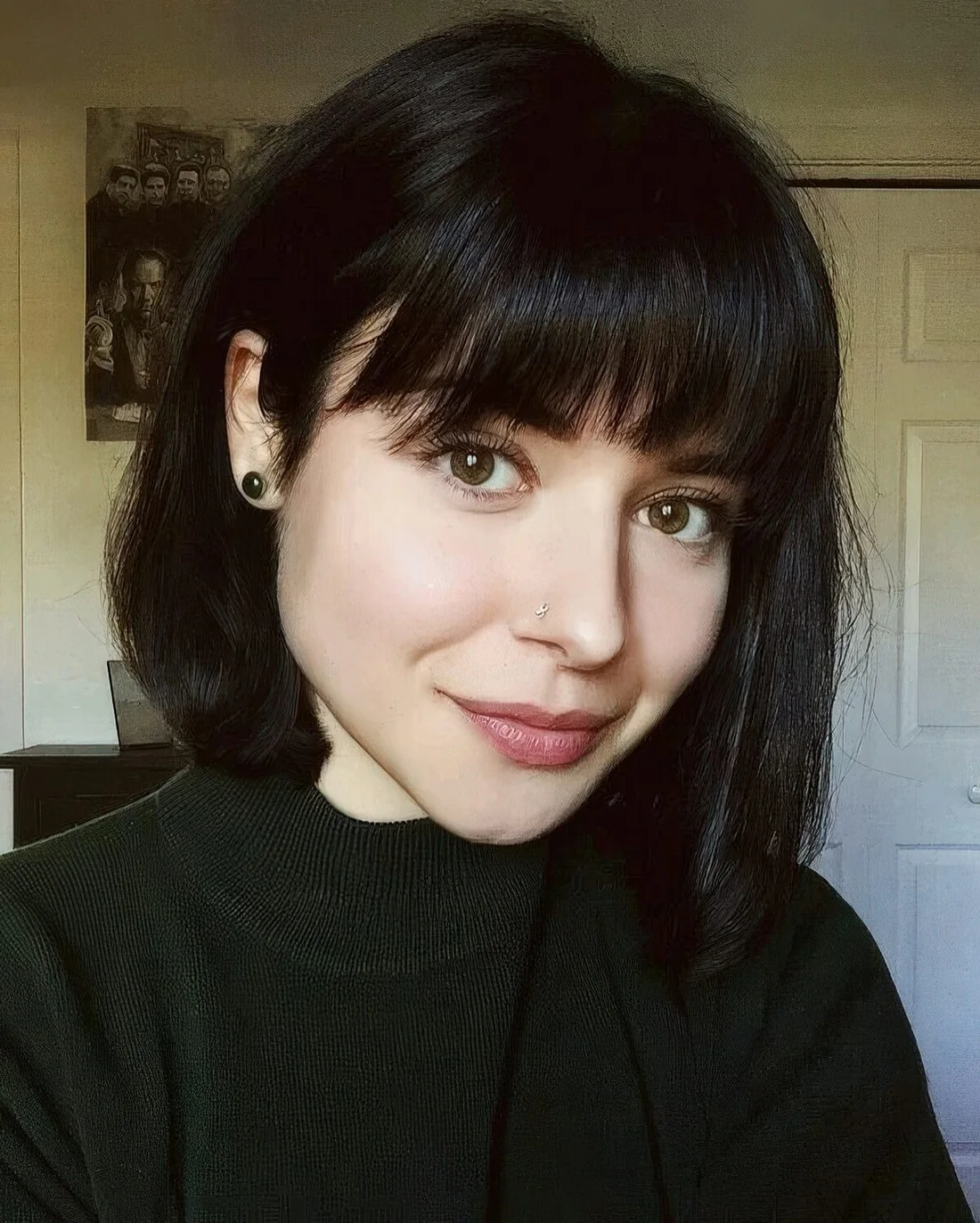 Photo showing black bob, with the hairstyle clearly visible.