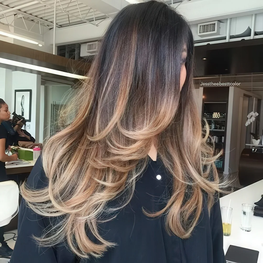 Long layered haircut with ombre to highlight the locks and layers even more.