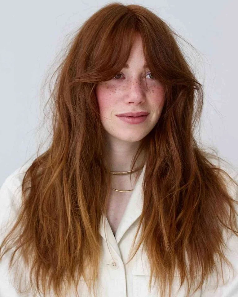 Photo showing ginger shag, with the hairstyle clearly visible.