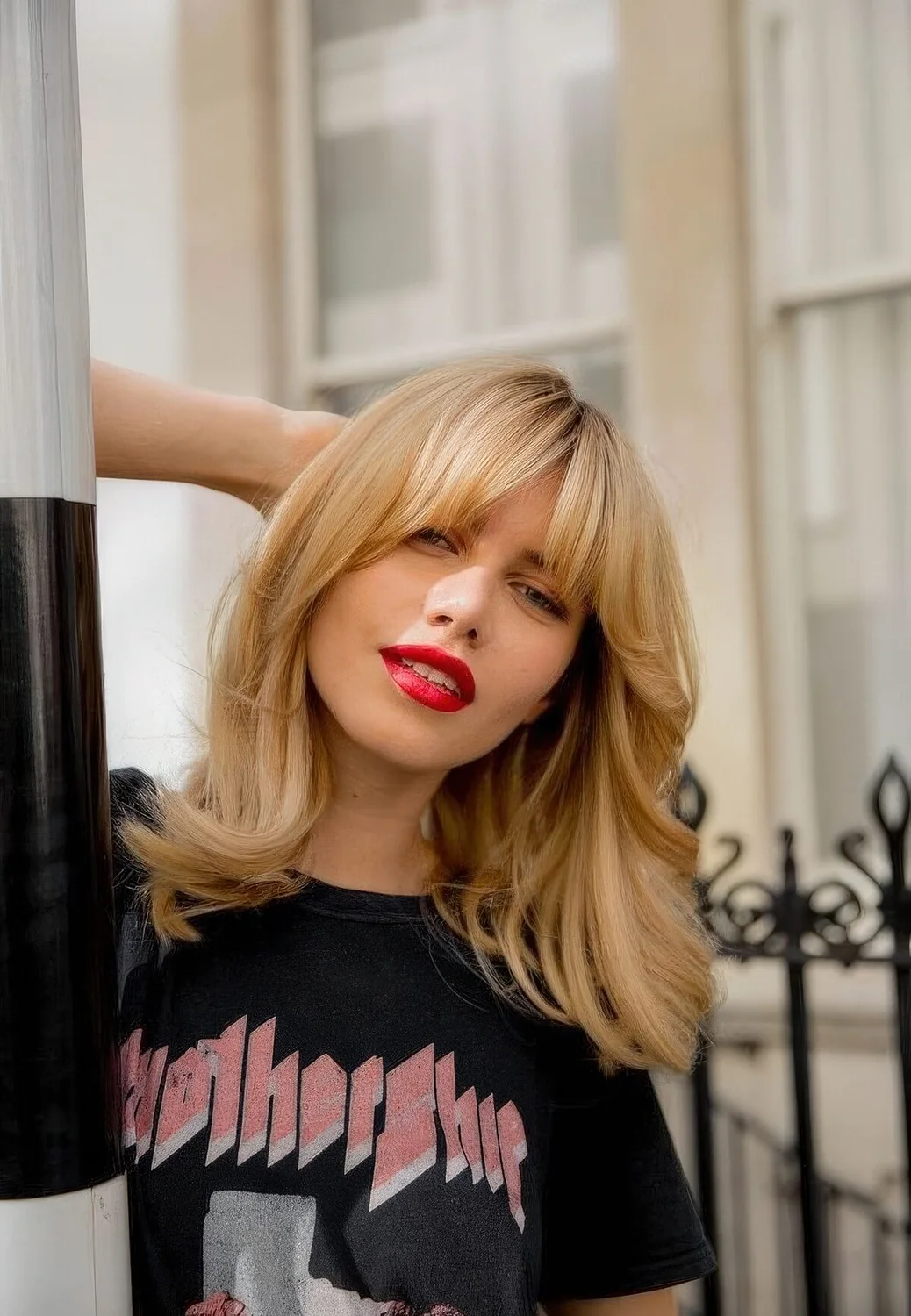 Photo showing butterfly haircut, with the hairstyle clearly visible.