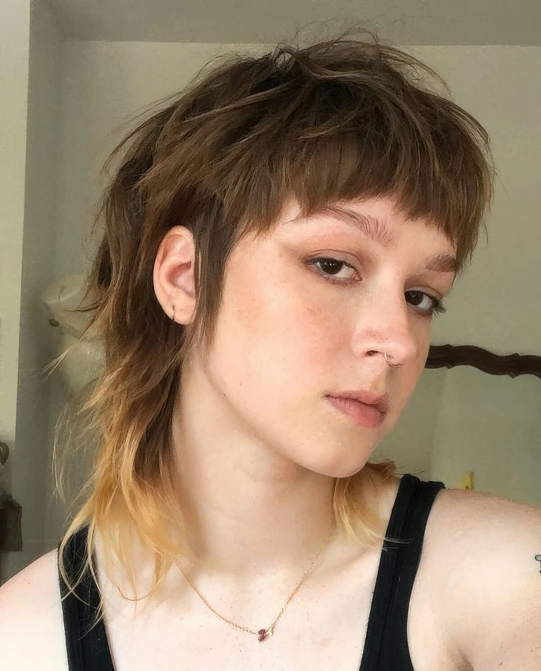 Photo showing hairstyle with ombre hairstyle, with the hairstyle clearly visible.
