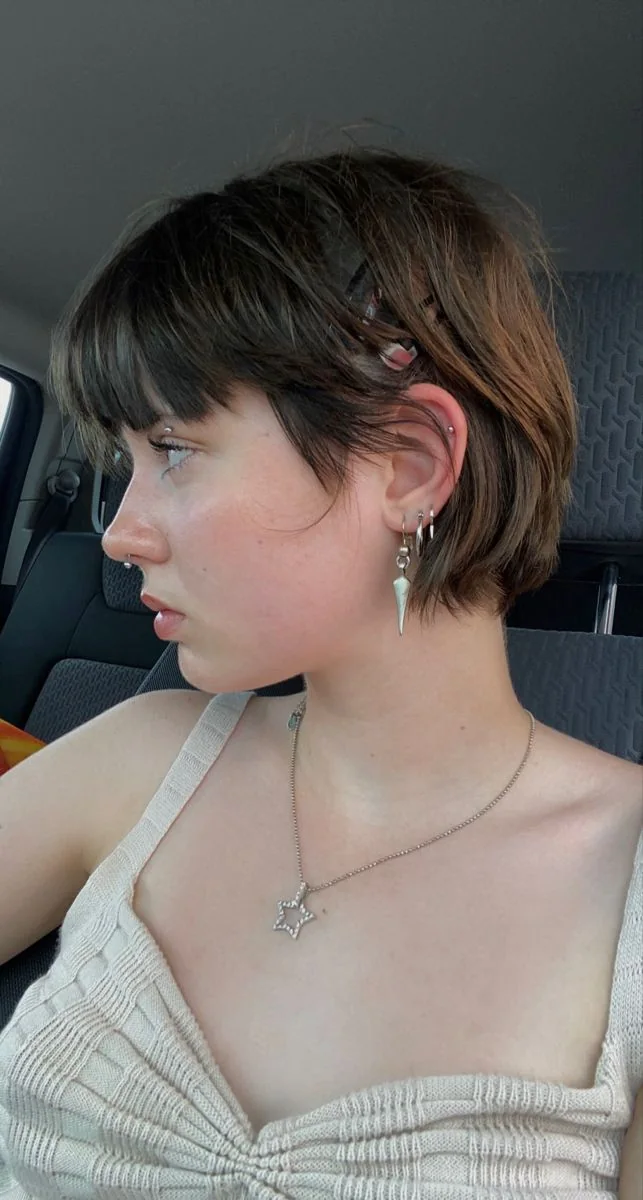 Photo showing classic shaggy bangs, with the hairstyle clearly visible.