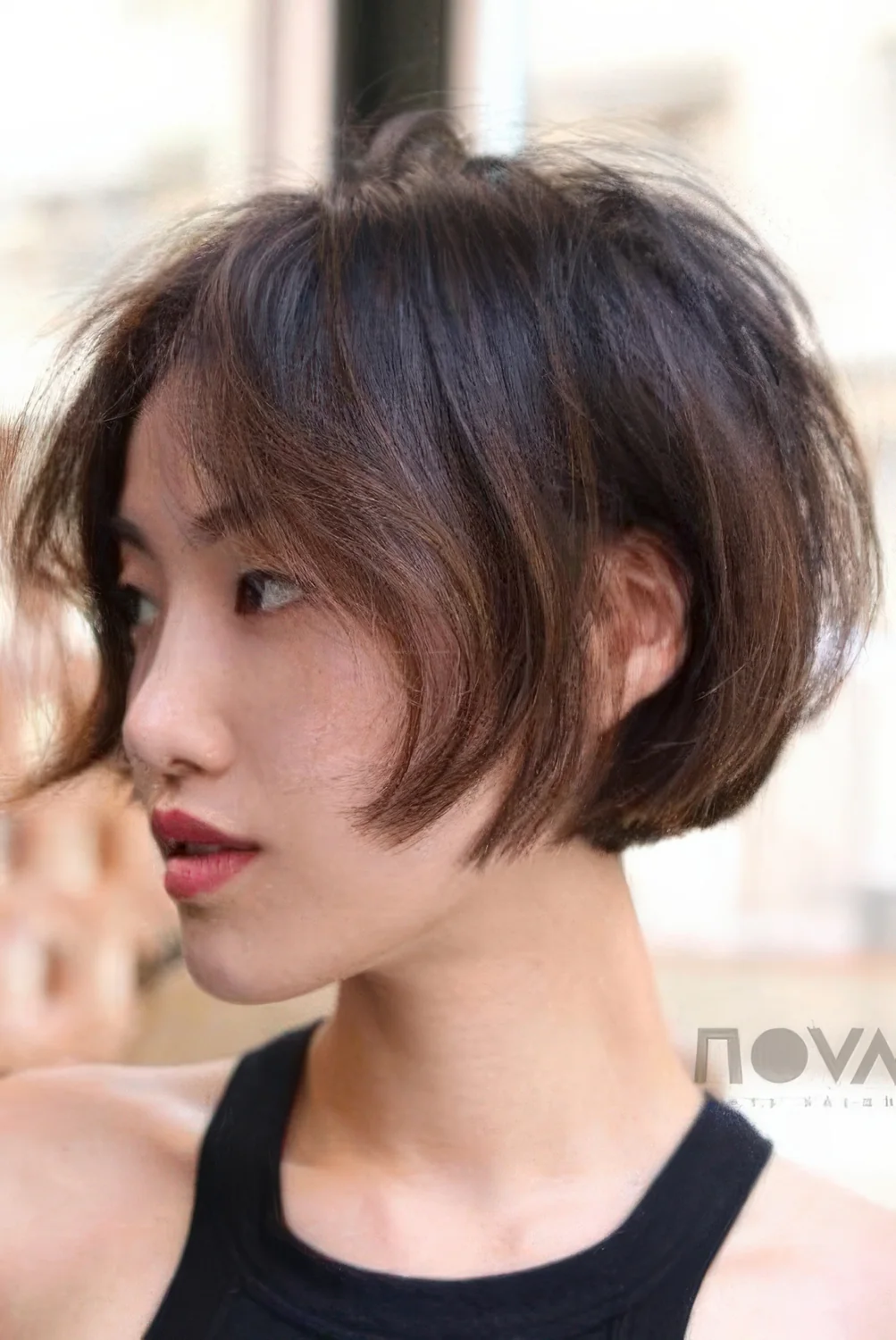 Photo showing pixie bob highlights, with the hairstyle clearly visible.