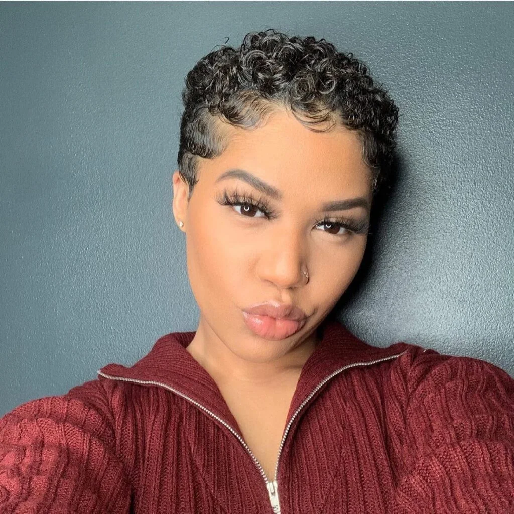 ear wavy black finger wave pixie shown as a pixie with bangs idea