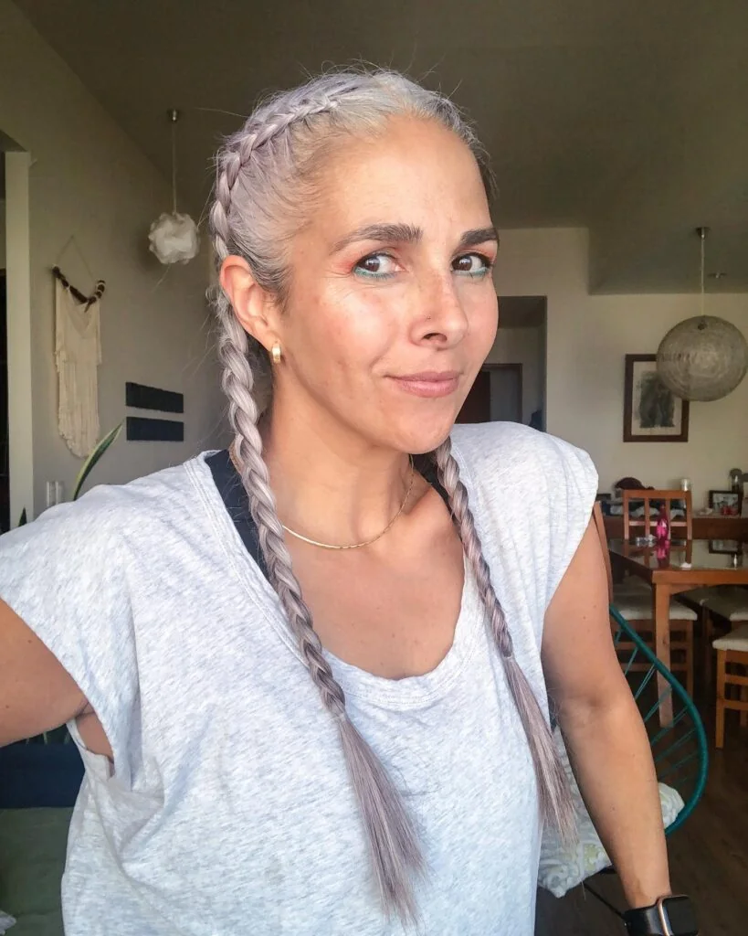 Long Double Braids With Natural Texture.