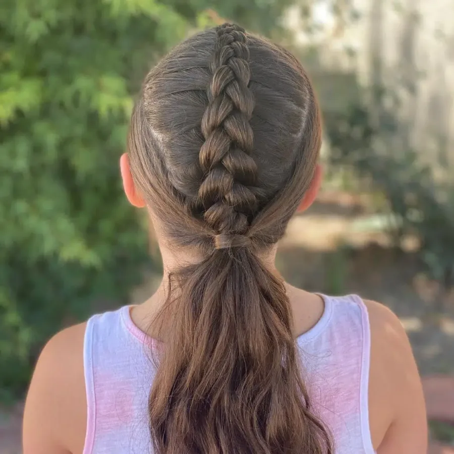 Simple French braid down the back for a school morning hairstyle