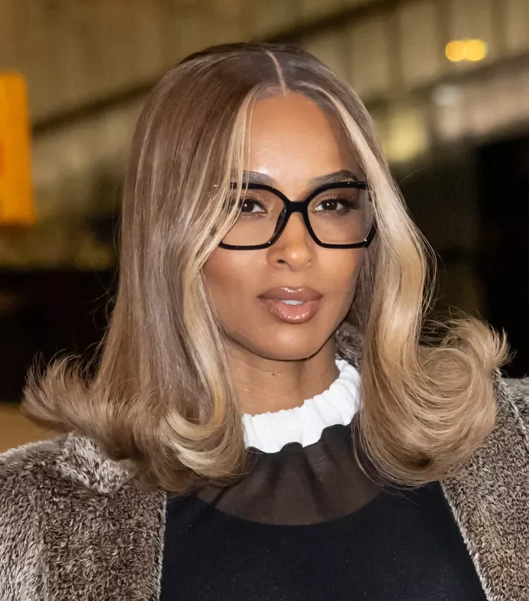 shoulder straight honey lob shown as a short butterfly haircuts idea