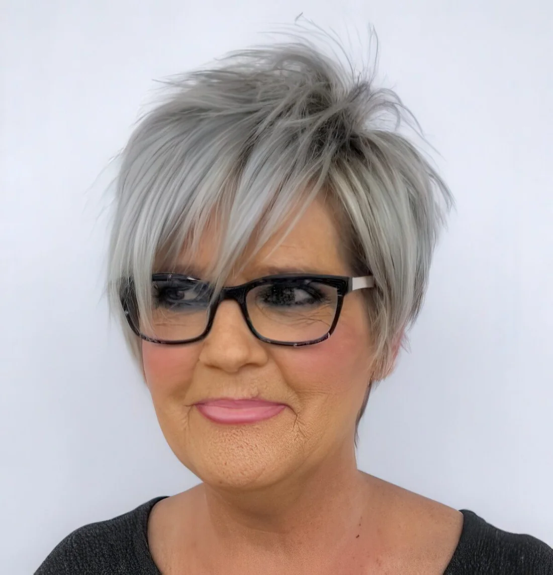 Long layered razored pixie haircut.