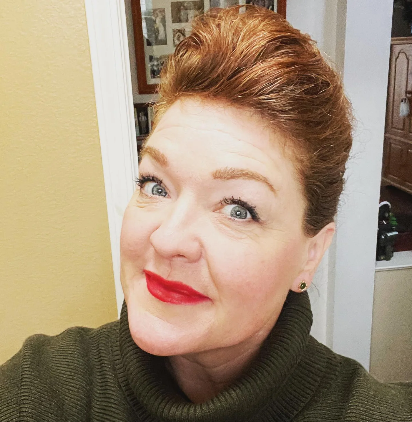 ear straight blonde pixie with side swept fringe shown as a short pixie haircuts for older women idea, featuring side part