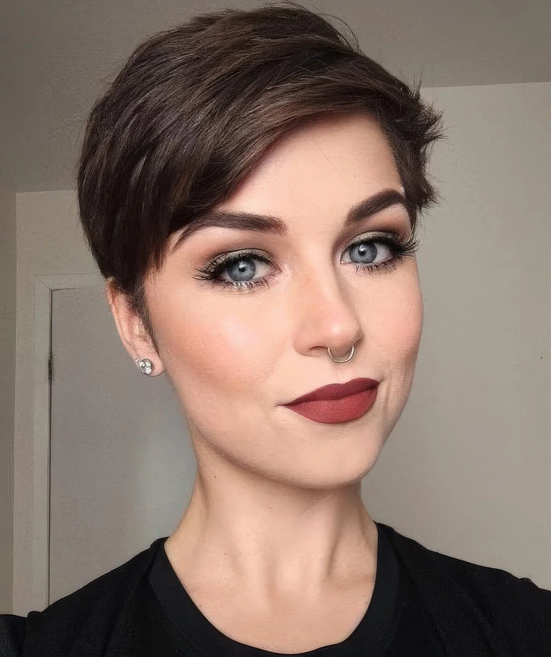 Such a modern and stylish pixie with a bit of volume and texture.