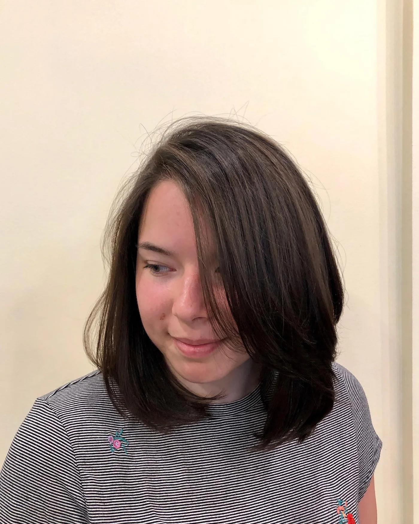 shoulder wavy chestnut lob shown as a shoulder length hairstyles for thin fine hair idea, featuring volume through the low volume