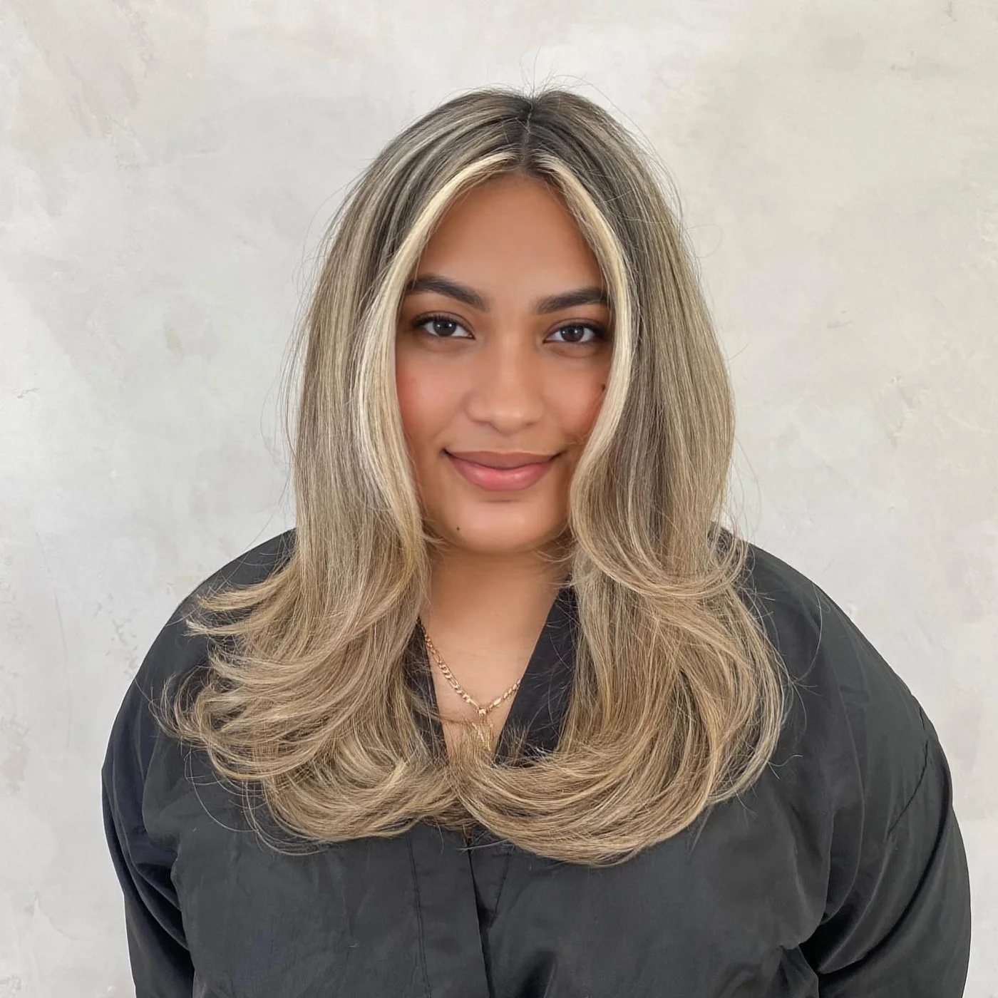 shoulder wavy chestnut lob shown as a shoulder length hairstyles for thin fine hair idea, featuring side part