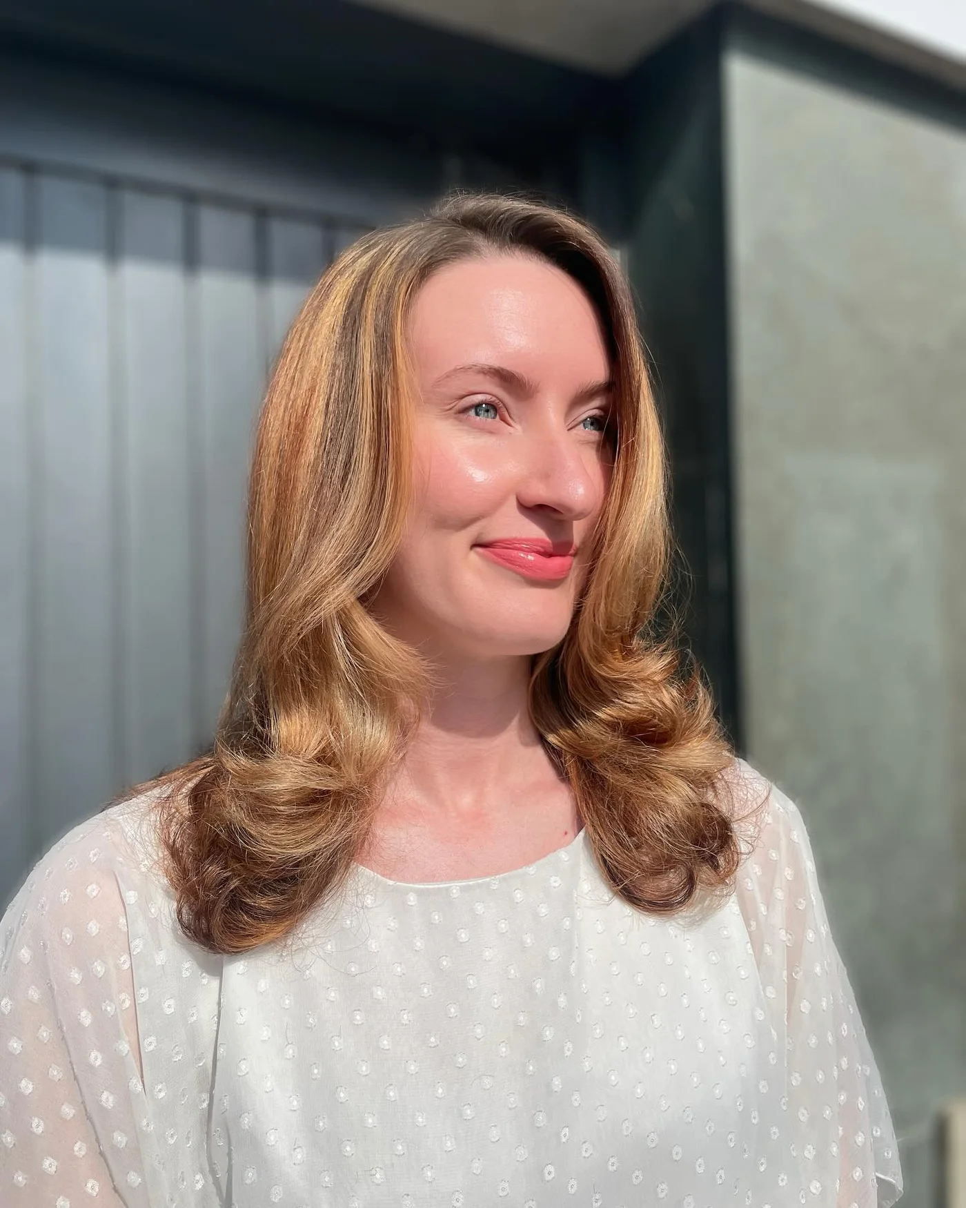 shoulder wavy chestnut lob shown as a shoulder length hairstyles for thin fine hair idea, featuring shoulder outline, shown in polished shoulder blowout