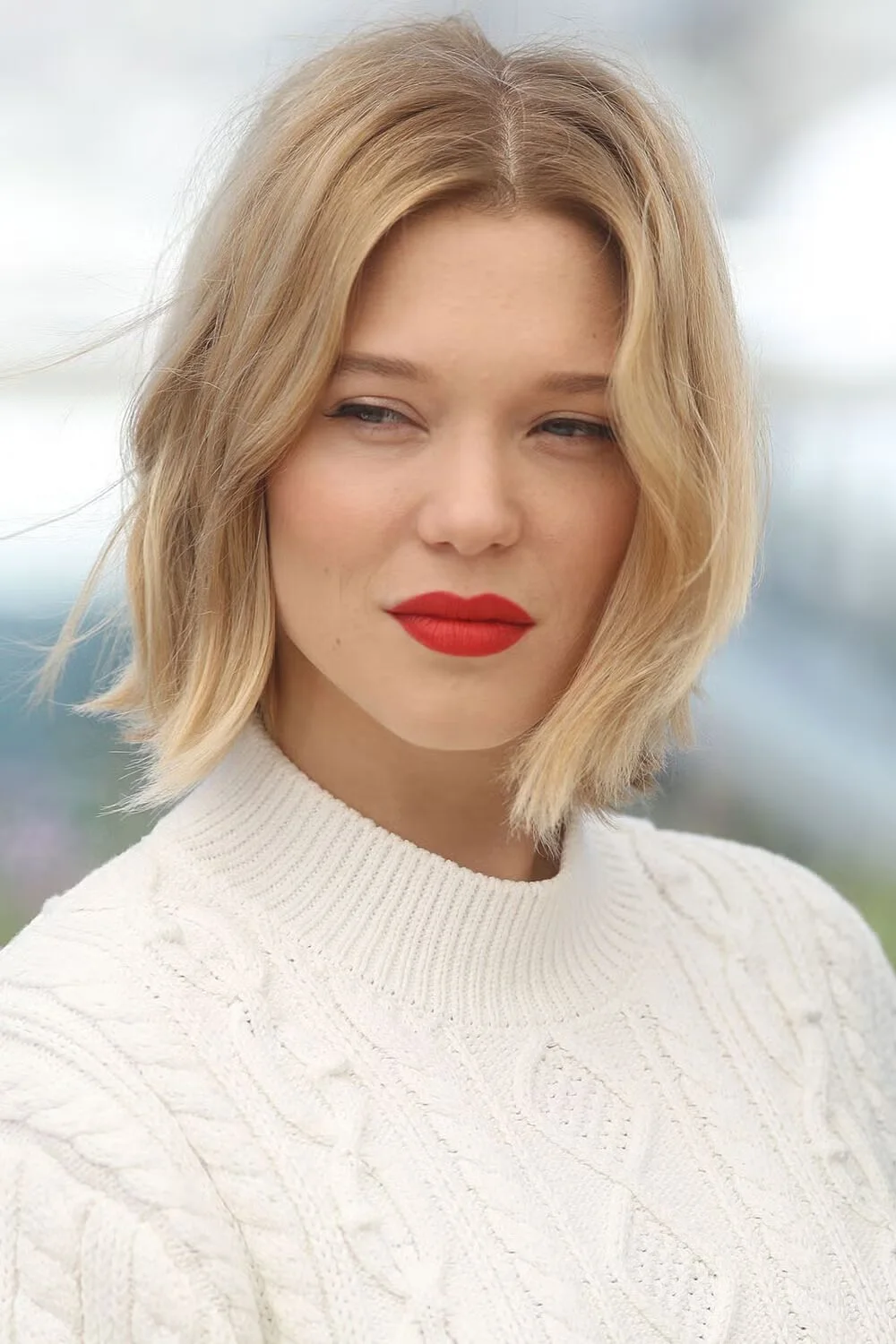 shoulder straight honey lob shown as a shoulder length hairstyles for thin fine hair idea, featuring glossy finish