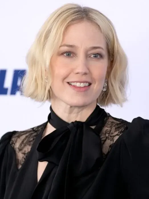 chin wavy chestnut bob shown as a textured bob for thin hair idea, featuring chin outline, shown in soft blonde airy bob for fine hair