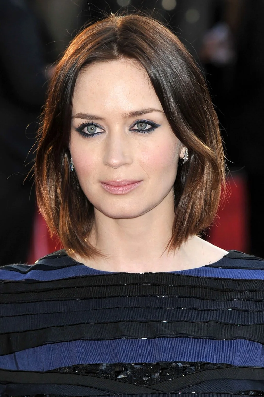chin straight chestnut bob shown as a thin hair bob idea, featuring glossy finish