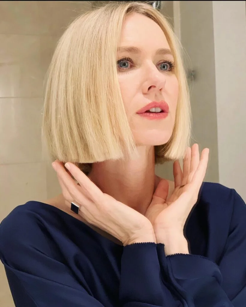 chin straight honey bob shown as a thin hair bob idea, featuring light layering