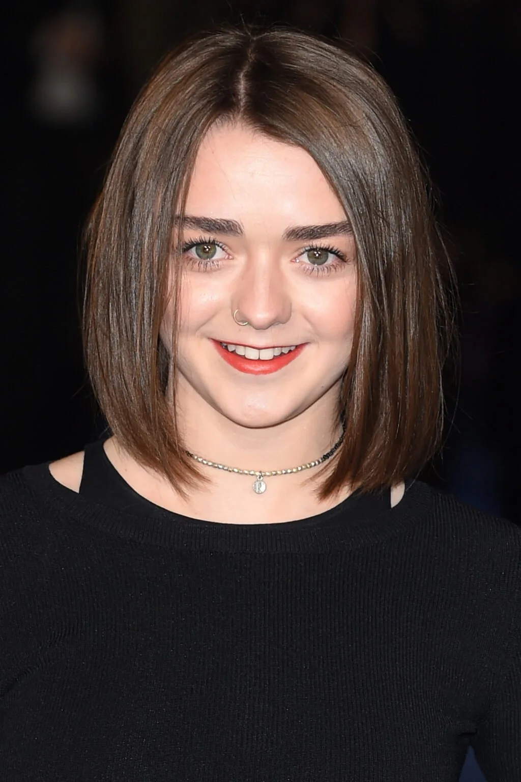 chin straight chestnut bob shown as a thin hair hairstyles short idea, featuring sleek finish